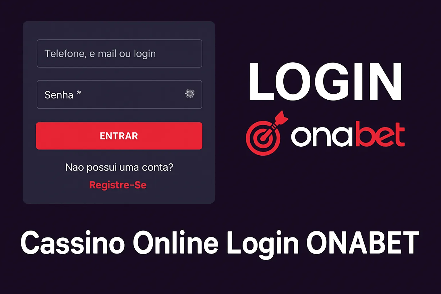 Não Perca tempo, o rRgistro na site ONABET